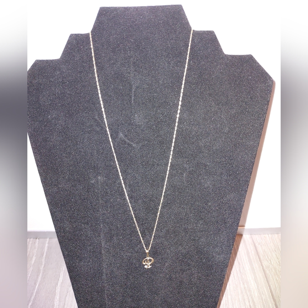 Gorgeous 10k necklace with a P pendant and small diamond